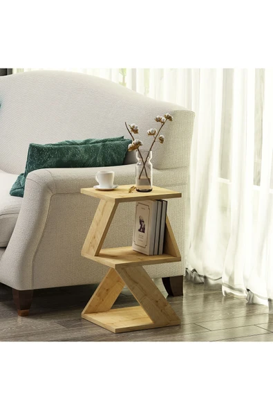 İNARCH DİZAYN Albeni Yan Sehpa Safir Meşe - Resim 2