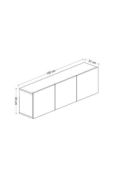 İNARCH DİZAYN White Duvara Monte Tv Ünitesi Antrasit - Resim 8