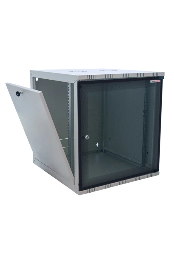9U 540x400 mm Eko Serisi Yan Panelli Tek Gövdeli Duvar Tipi Kabinet Gri 2 Yıl Üretici Garantili - Resim 3
