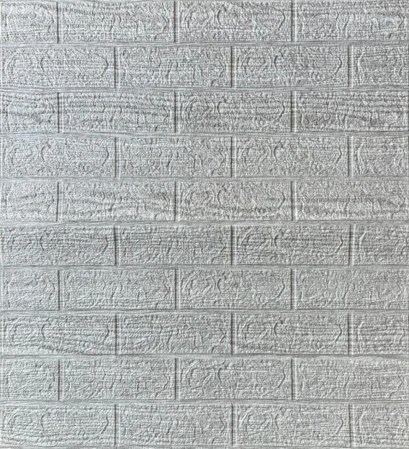 70x38cm 1 Adet  Çizgili Gri Tuğla Arkası Yapışkanlı Esnek Silinebilir Duvar Kağıdı Paneli