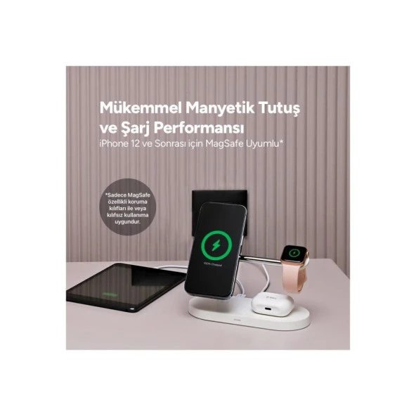 Ttec 2KS26 AirCharger Quattro M MagSafe Uyumlu 4in1 Kablosuz Şarj Aleti - Resim 3