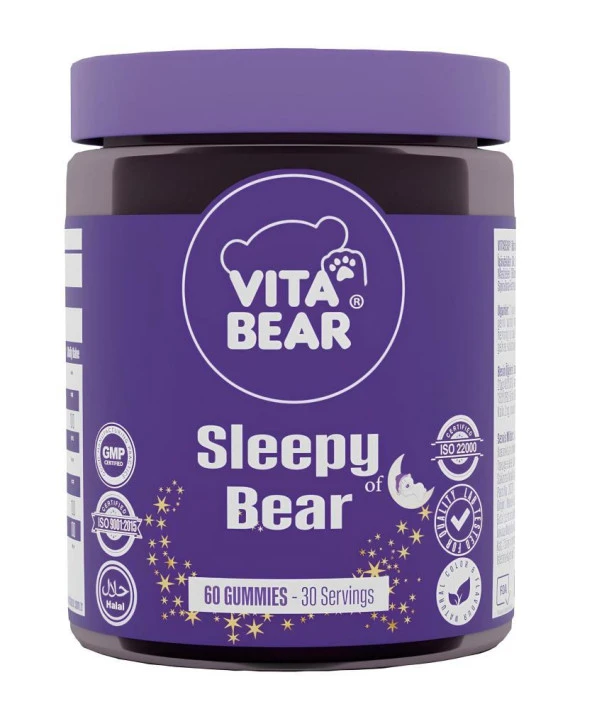 Vita Bear Sleepy Bear Gummy 3 mg Melatonin Vitamin 60lı