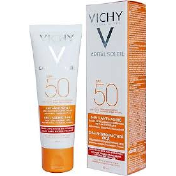 Vichy Capital Soleil 3 in 1 Leke Karşıtı 50 Faktör Renkli Güneş Kremi 50 ml