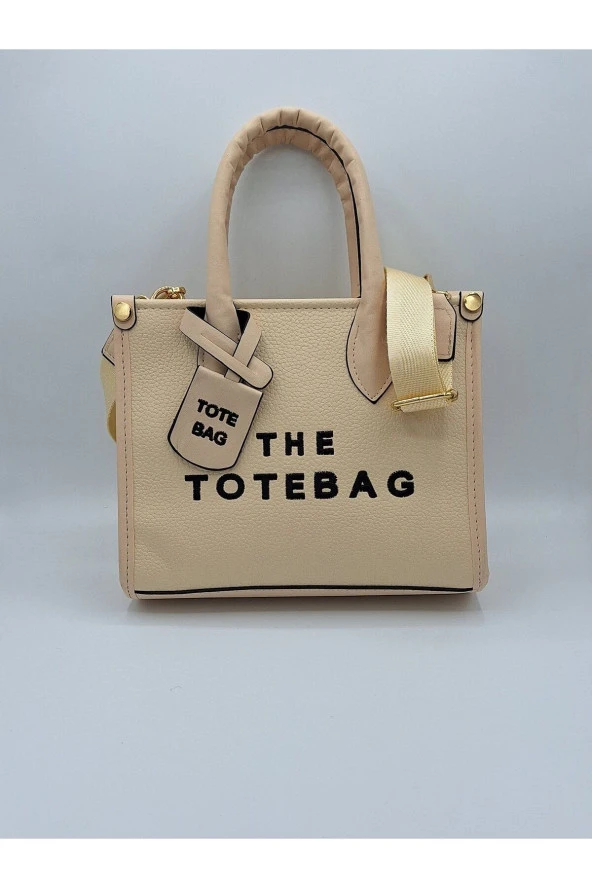 The Tote Bag Sallantı Detaylı Fermuar Kapamalı Deri İç Cepli Askılı El , Omuz ve Kol Çantası