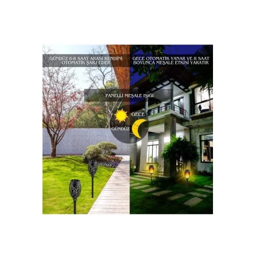 Periboia Solar Alev Efektli Bahçe Lambası - 3