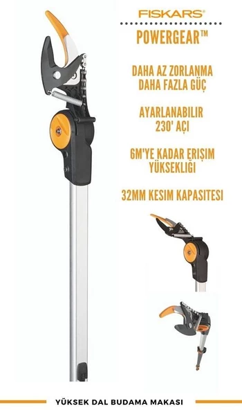 Fiskars 115012 UPX86 Teleskopik Yüksek Dal Budama Makası - 3