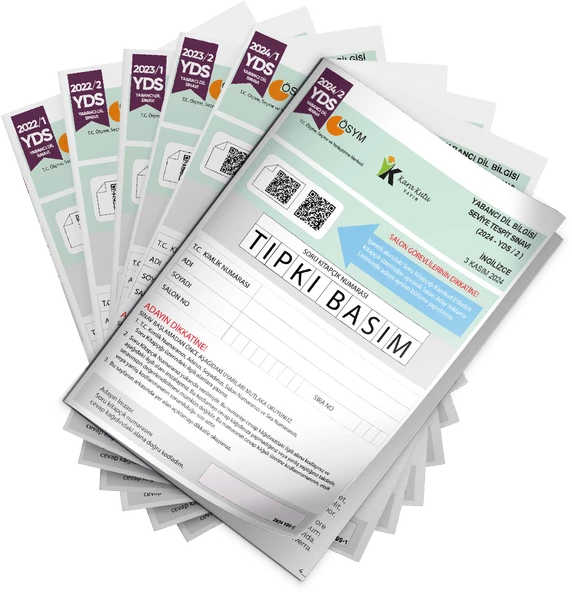 2025 YDS İngilizce ÖSYM Tıpkı Basım Çıkmış Soru 6lı Deneme Paketi Video/PDF Çözümlü Türkiye Geneli - 2