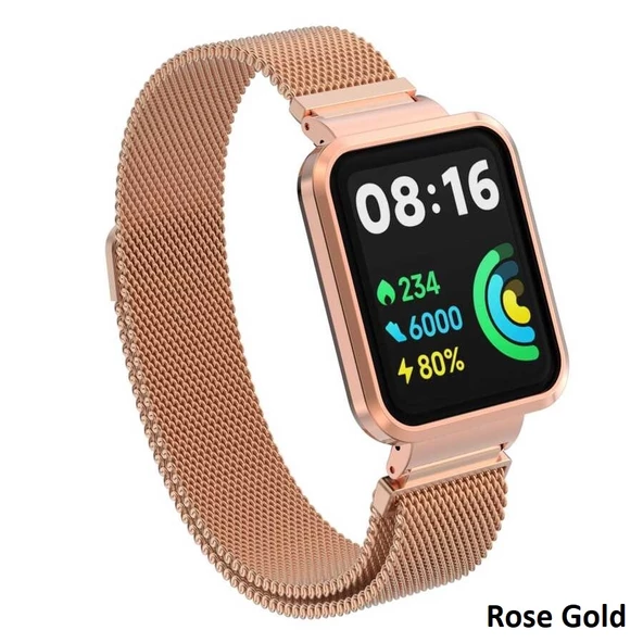 Xiaomi Redmi Watch 2 Lite Kordon Kasalı Milano Loop Metal Kordon - 7