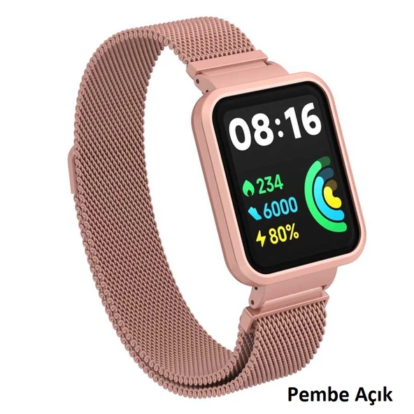 Xiaomi Redmi Watch 2 Lite Kordon Kasalı Milano Loop Metal Kordon - 5
