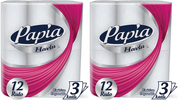 Papia kağıt Havlu 24 Lü Set (3 Katlı) (2PK*12)