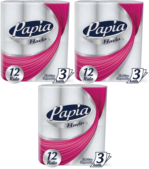 Papia kağıt Havlu 36 Lı Set (3 Katlı) (3PK*12)