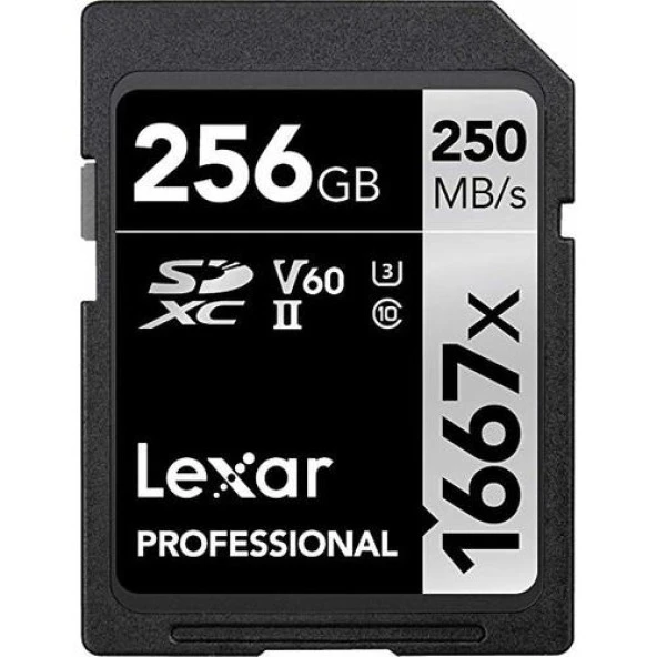 Lexar 256GB 1667X SD UhsI V60 160MB/S Hafıza Kartı