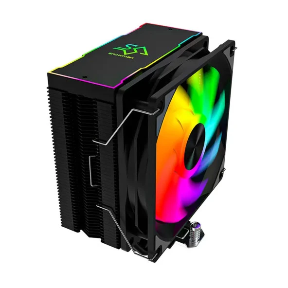 SNOWMAN MT4-V3 12CM COLORFUL FAN 4PİN + 4 BORULU PREMİUM SİYAH CPU FAN