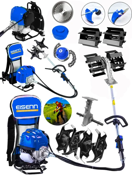 Eisenn Alman Vtec Seri 20 Hp Sırt Tırpan Çim Çalı Ot Biçme Makinası Toprak Eşeleme+Akrobat Çapa Aparatı - 2