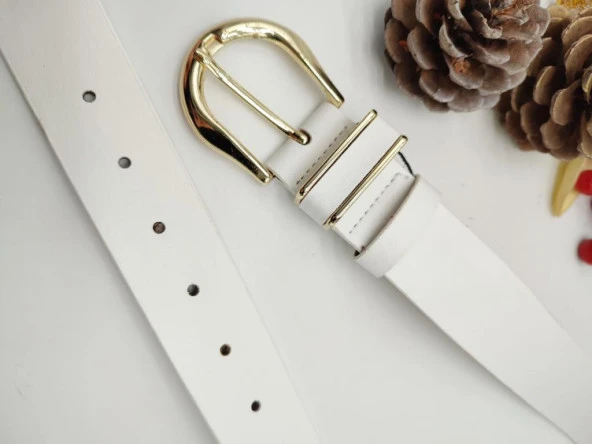 Altın Renk Tokalı Spor Model Kadın Kemer - 6