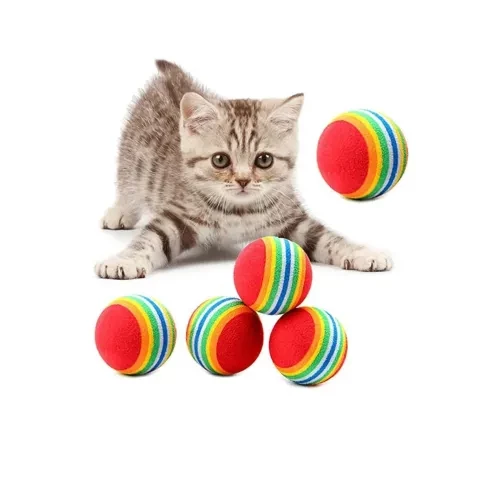 Periboia Sünger Kedi Köpek Çiğneme Ve Oyun Topu 4 Adet - 3