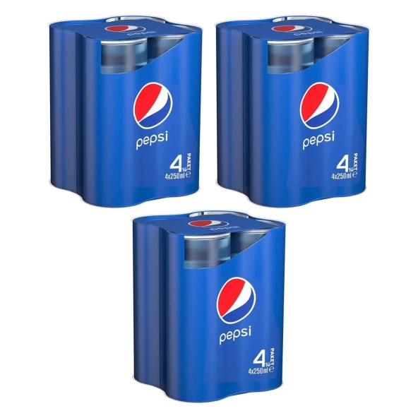 Pepsi Kutu 4x250 ml x 3 Adet