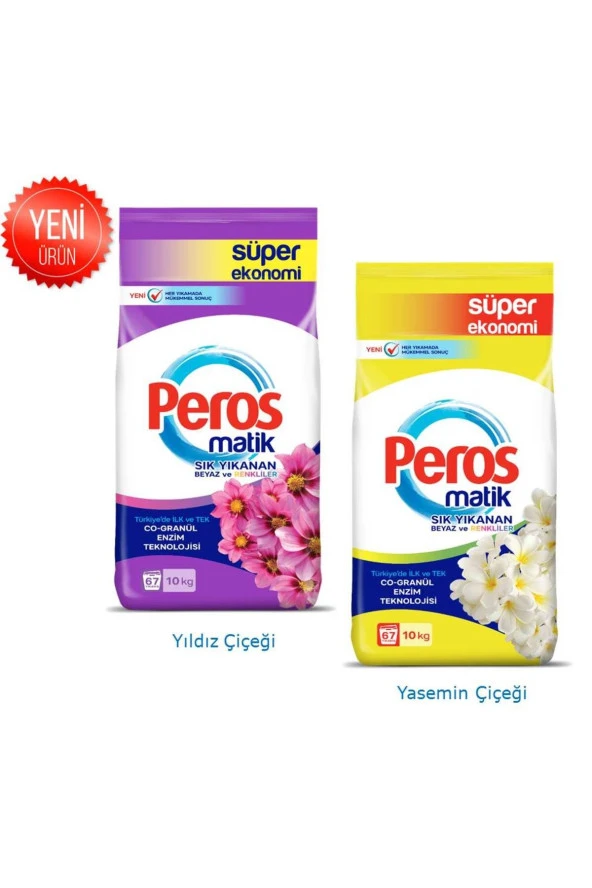 PEROS MTK SIK YIKANANLAR 10 KG YILDIZ ÇİÇEĞİ + 10 KG YASEMİN ÇİÇEĞİ