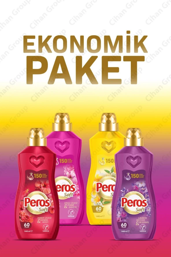 PEROS Konsantre Yumuşatıcı Ekonomik Paket 1440 ml X 4'lü
