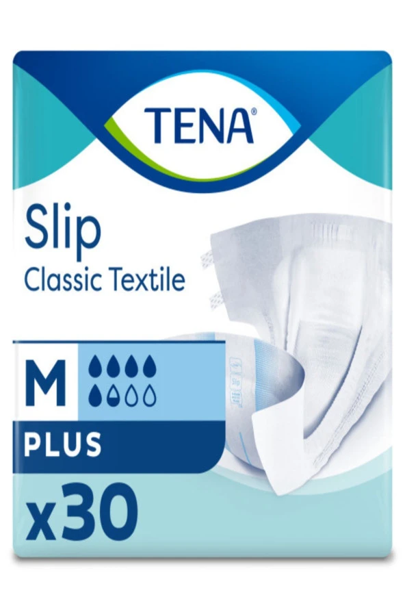 TENA Slip Classic Plus Tekstil Belbantlı Hasta Bezi, Orta Boy (m) 5.5 Damla, 30'lu 8699114503495
