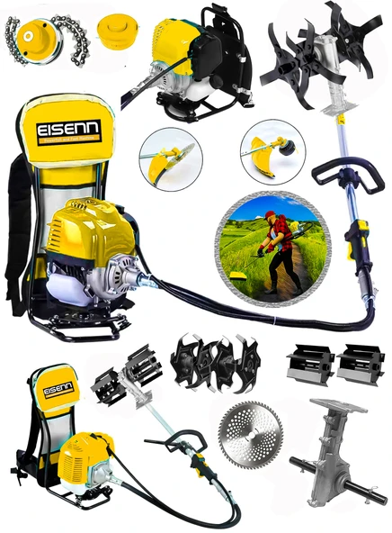 Eisenn Alman Magnatec Seri 20 Hp Sırt Tipi Tırpan Toprak Eşeleme + Akrobat Çapa Aparatı - 3