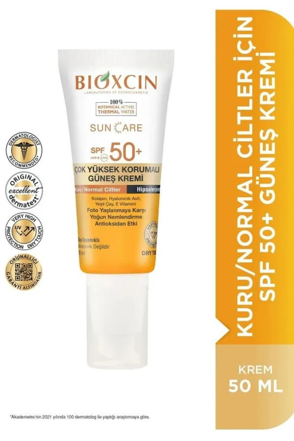 Bioxcin Güneş Kremi Kuru & Normal Ciltler İçin SPF50 50 ml