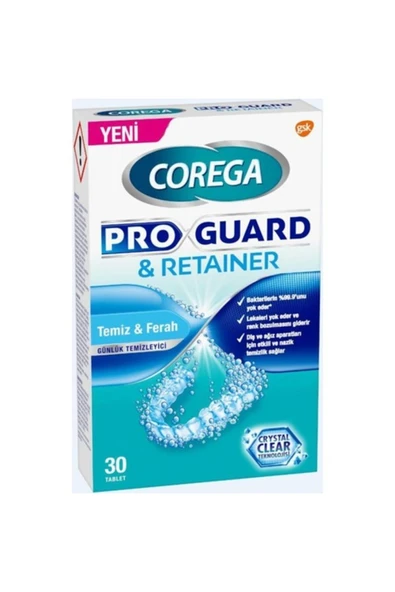 Corega  Proguard & Retainer Diş Apartı Temizleyici Tablet 30'lu