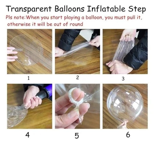 Periboia Kırmızı Simli Yuvarlak Şeffaf Balon 24 İnç - Resim 3