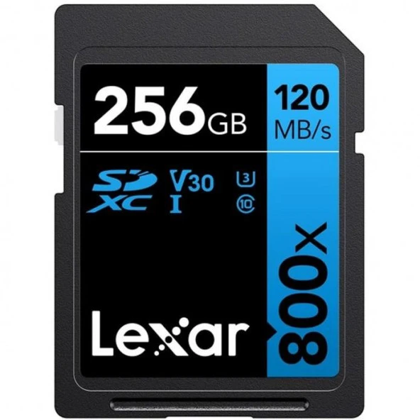 Lexar 256GB 800X SD UhsI V30 120MB/S Hafıza Kartı