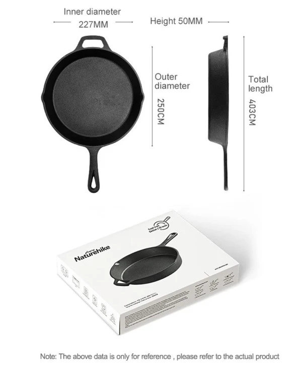 Naturehike Ultra Light Demir Döküm Tava 10 Inch - 7