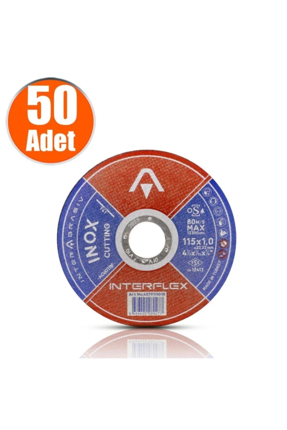Interflex Inox Metal Kesici Taş Disk 115x1.0x22.23 Mm (50 Adet)