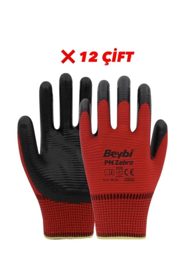 Beybi Pn5 Zebra İş Eldiveni 12 Çift ürün görseli