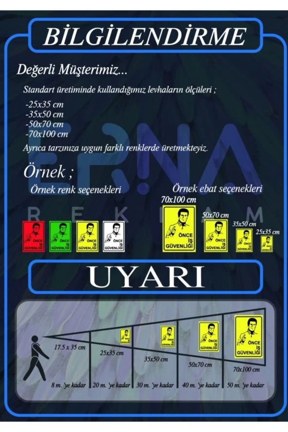 Önce Iş Güvenliği Uyarı Levhası Beyaz 50x70 Cm 3mm Pleksi - Resim 2