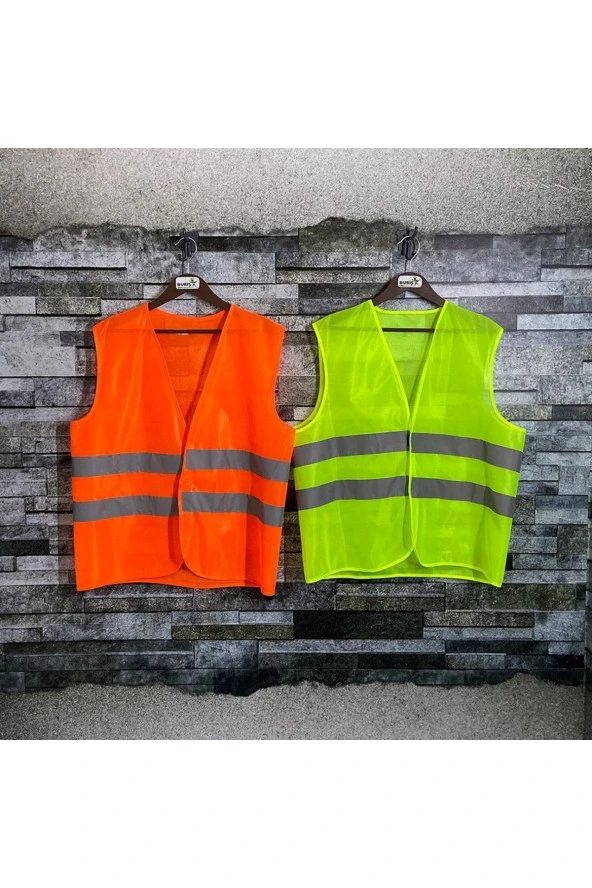 Buriş Reflektörlü Işçi Tipi Ikaz Yeleği Turuncu Renk (standart Xl Beden) - Resim 3