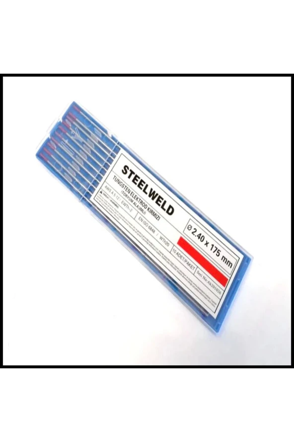 Steelweld Kırmızı Tungsten Argon Iğnesi 2,00mm (10'LU PAKET)