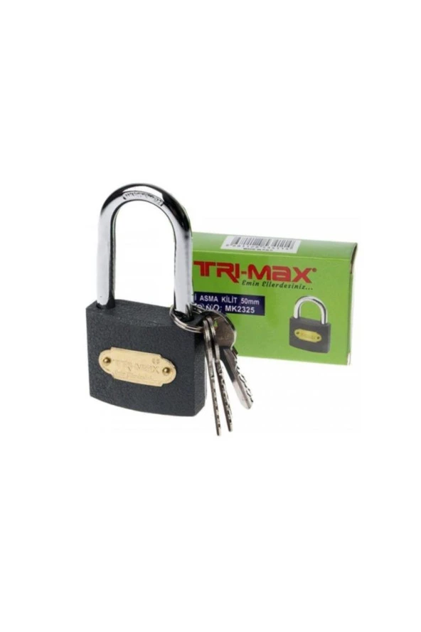 Tri-max Gri Döküm Uzun Asma Kilit 25 Mm