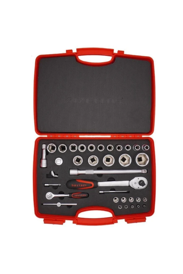 İzeltaş 1/4"-1/2" Kombine Altı Köşe Lokma Anahtar Takımı 35 Parça-1113001038 - 4