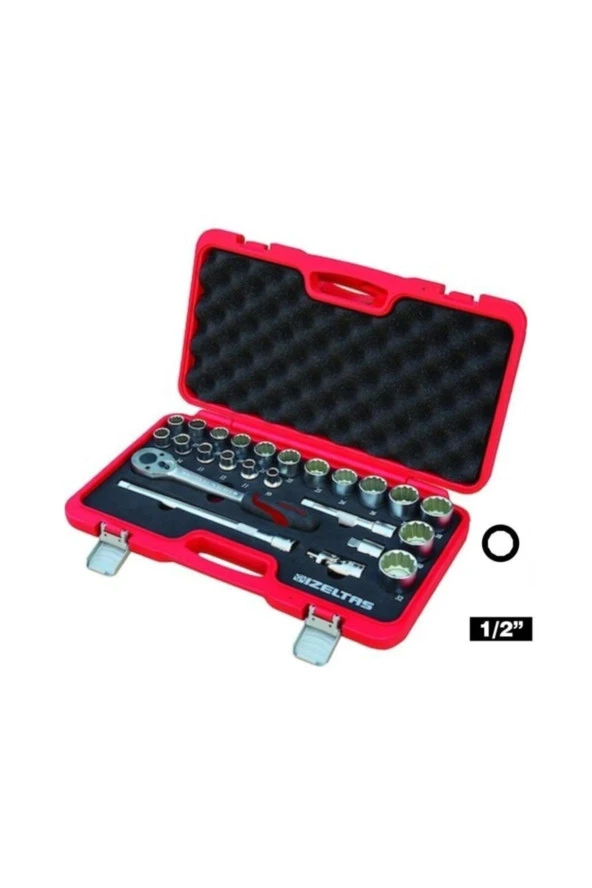İzeltaş 1/2" Oniki Köşe 24'lü Lokma Anahtar Takımı U Kolsuz - 2