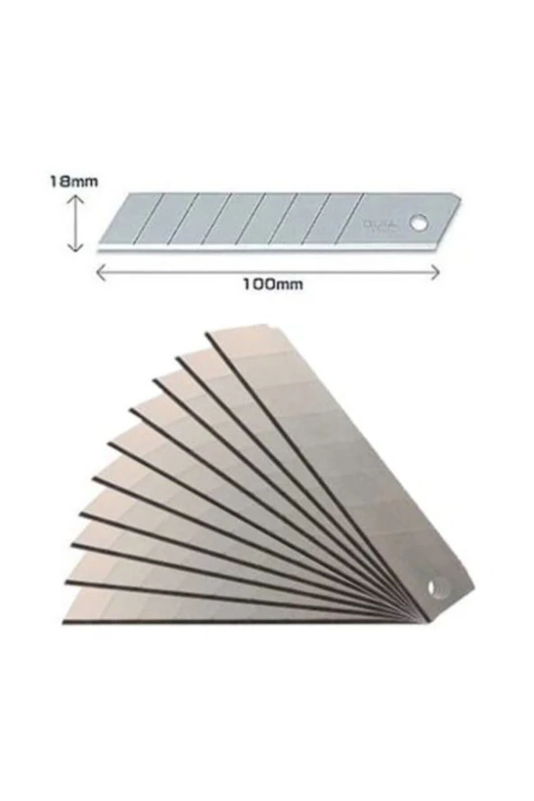 Maket Bıçağı Yedeği Ucu Kalın 18 mm Bıçak 10 Adet