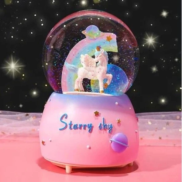 Unicorn Starry Sky Büyük Boy Kar Küresi