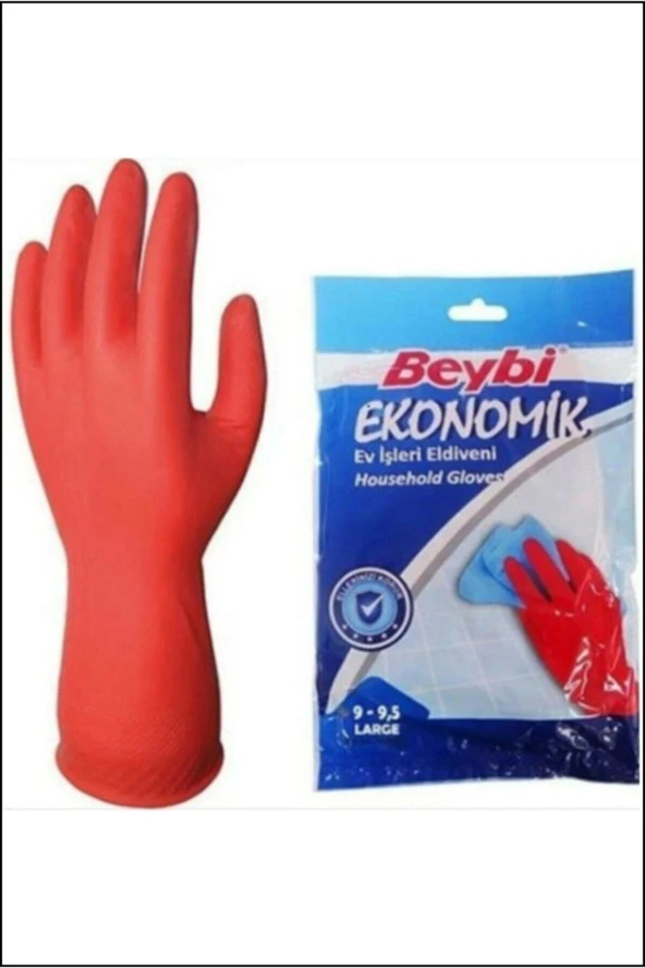 Ekonomik Ev Işleri Ve Bulaşık Eldiveni 9 9.5 L Beden (5 Çift) ürün görseli