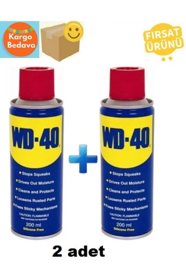 Wd-40 Çok Amaçlı Pas Sökücü Yağlayıcı Sprey 200 ml 2 Adet