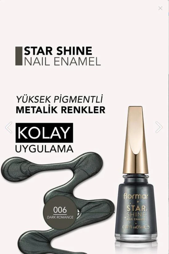 Flormar Oje Star Shine Nail Enamel - 06 Dark Romance