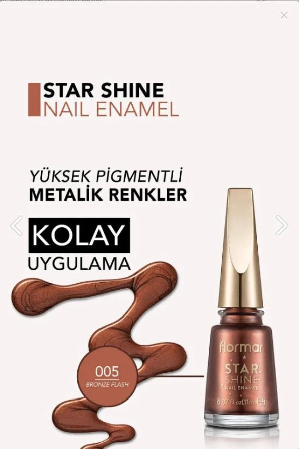 Flormar Oje Star Shine Nail Enamel - 05 Bronze Flash