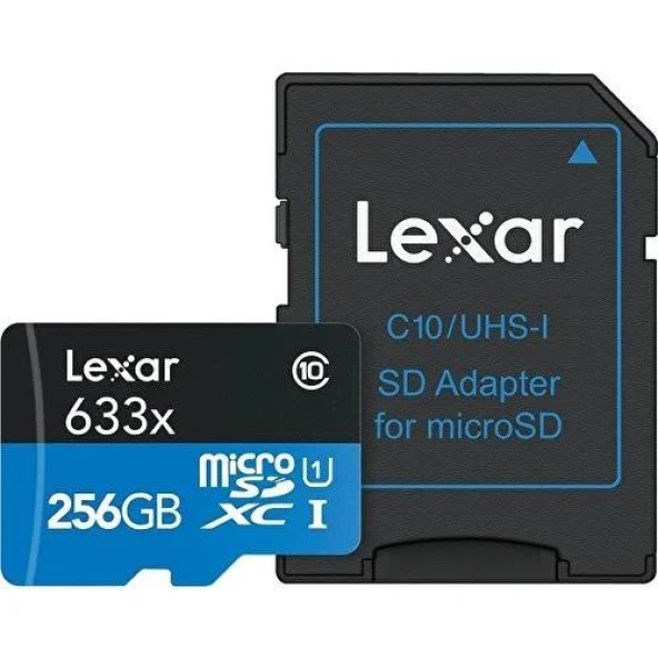 Lexar 256GB Micro SD Hafıza Kartı UHSI  633x 100MB