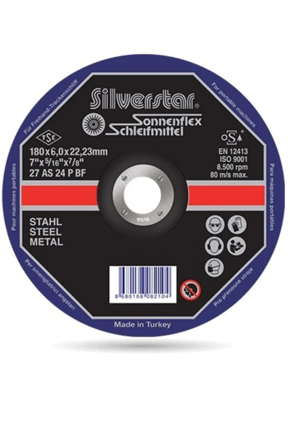 180 X 6,0 X 22,23 Mm Metal Kesici Disk 1 Adet ürün görseli