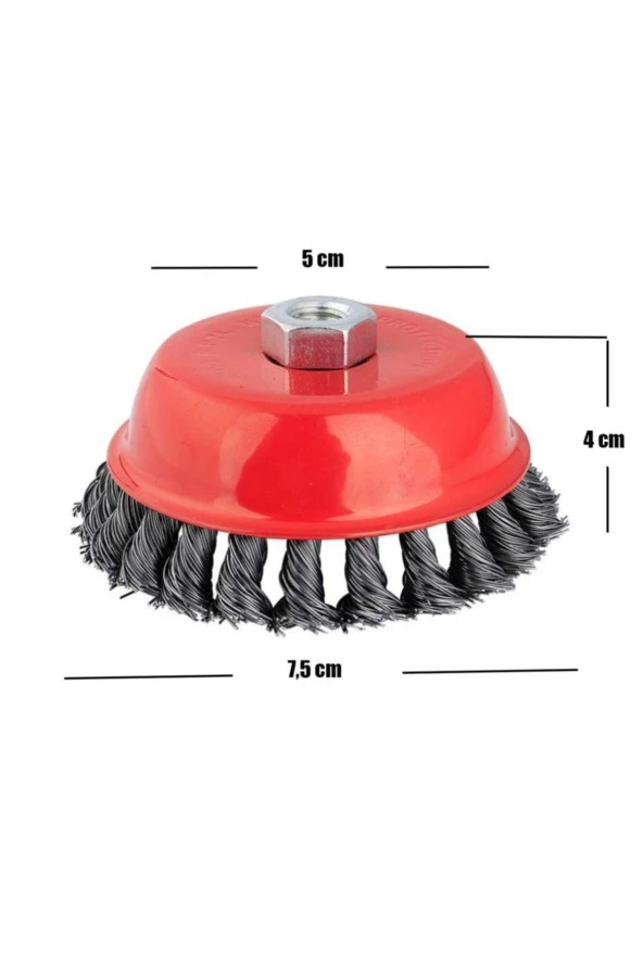 Çanak Fırça Burgulu 75 mm - Resim 4
