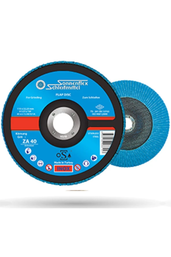 Paslanmaz Flap Zımpara 115 X 22 mm ZK 60 - 10 Adet ürün görseli