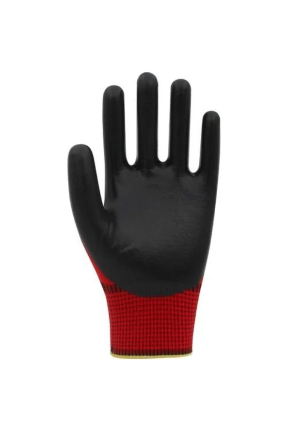 Beybi Pn5 Kırmızı Nitril Kaplı Örgü Polyester Iş Eldiveni - Resim 3