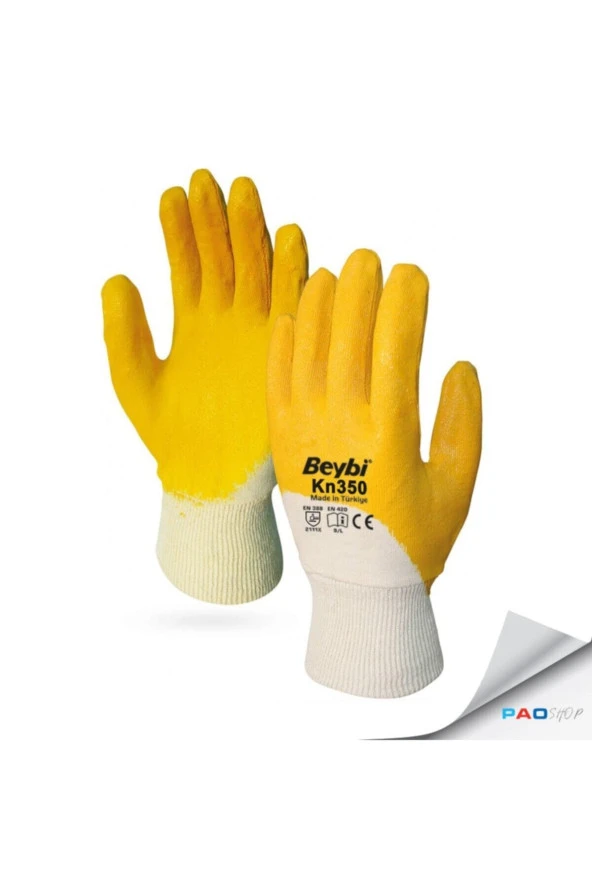 Beybi Nitril Kaplı Pamuk Eldiven Kn350 - 10 Numara - (12 Çift) ürün görseli